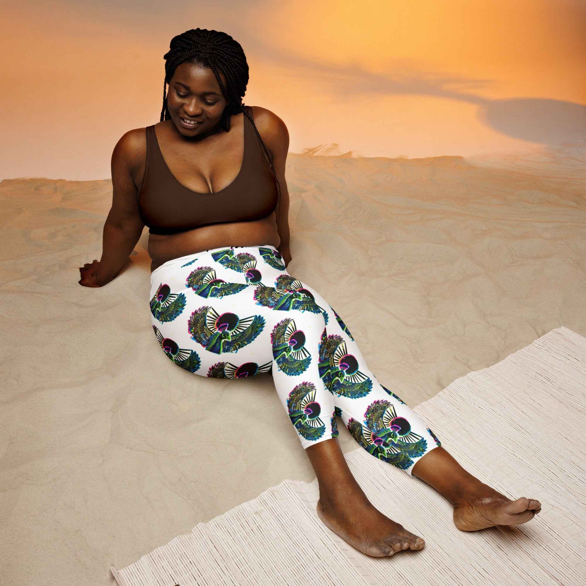Yoga  Egyptian Winged Capri Leggings