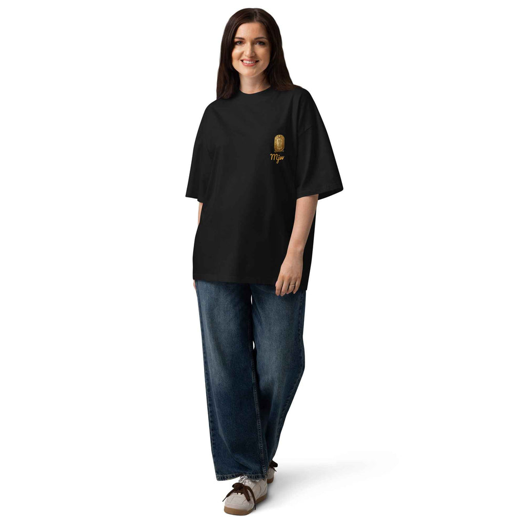 Unisex organic oversized high neck t-shirt