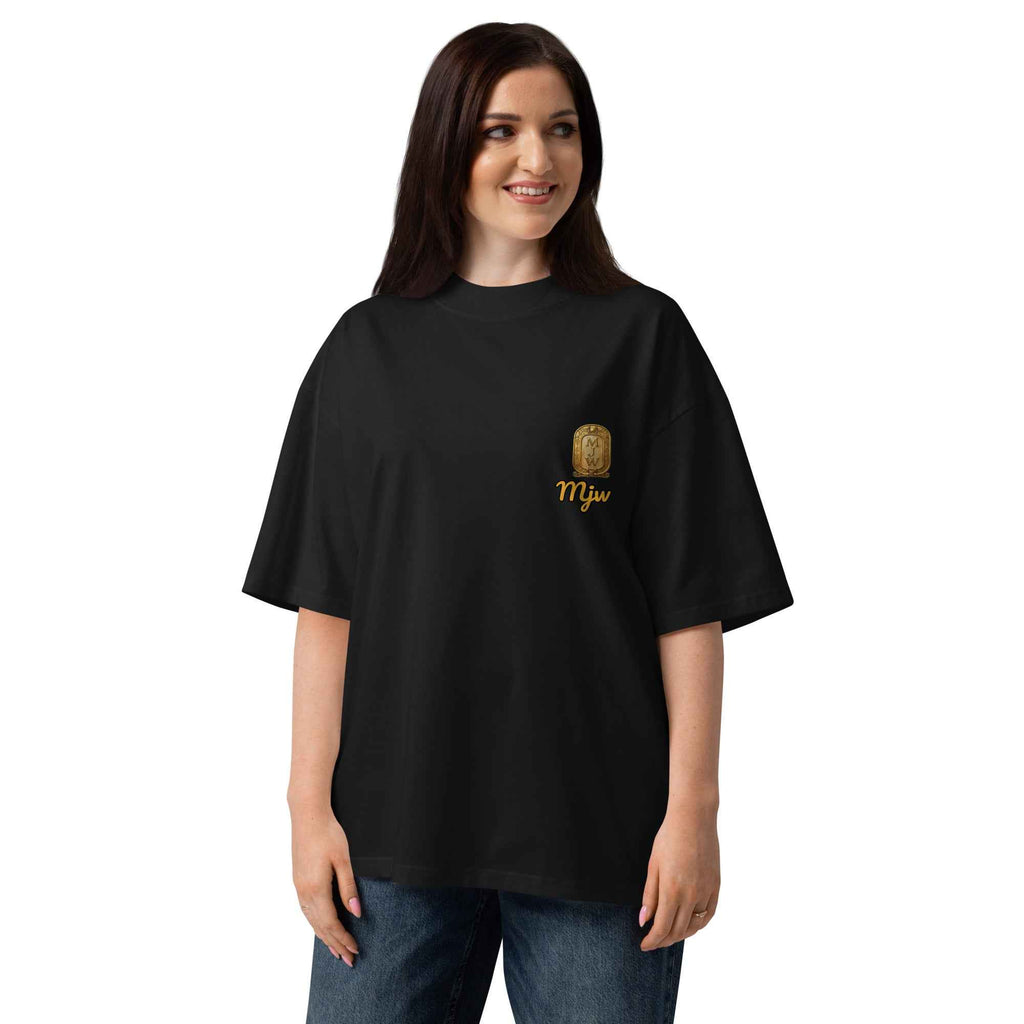 Unisex organic oversized high neck t-shirt
