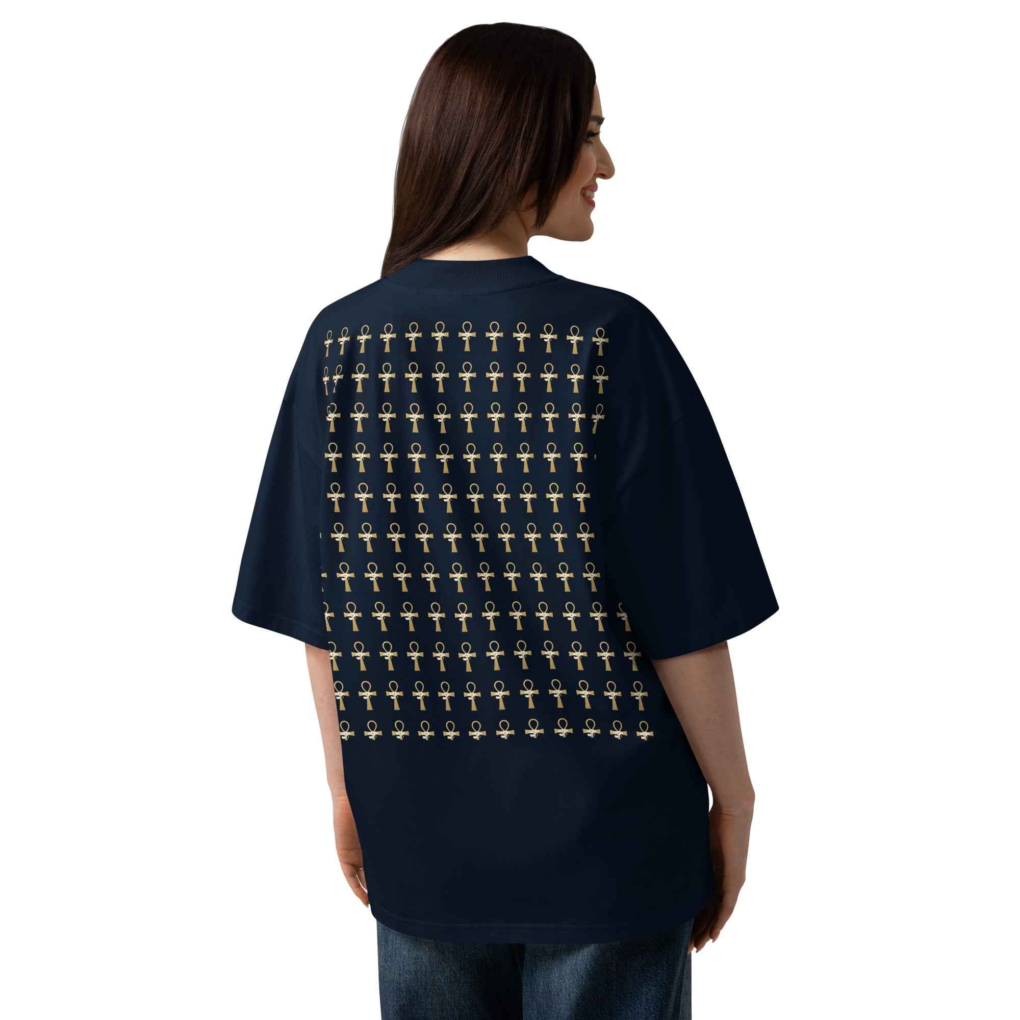 Unisex organic oversized high neck t-shirt