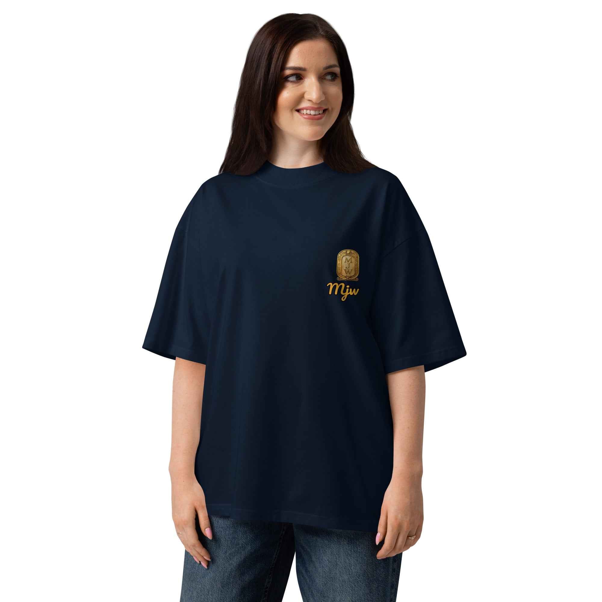 Unisex organic oversized high neck t-shirt