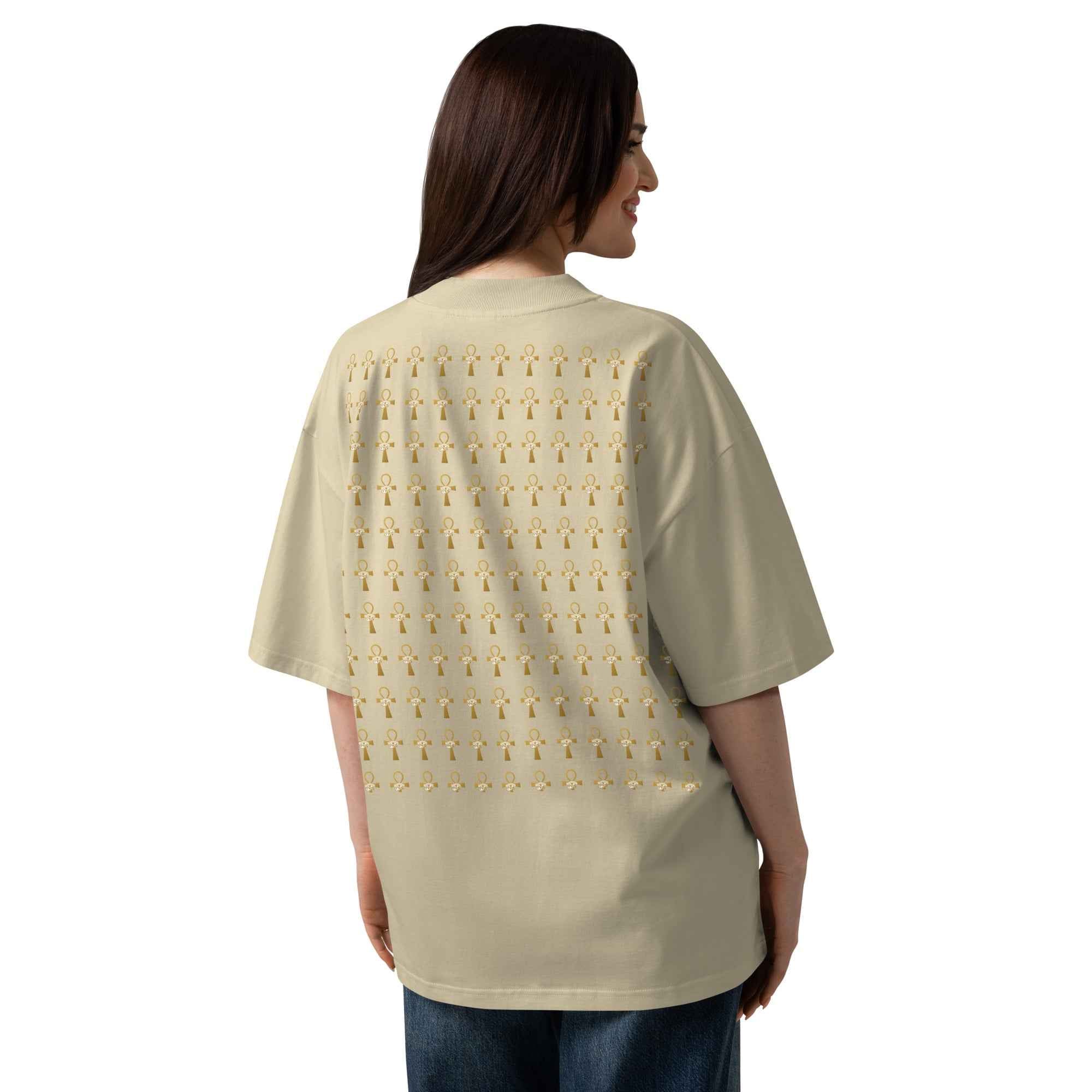 Unisex organic oversized high neck t-shirt