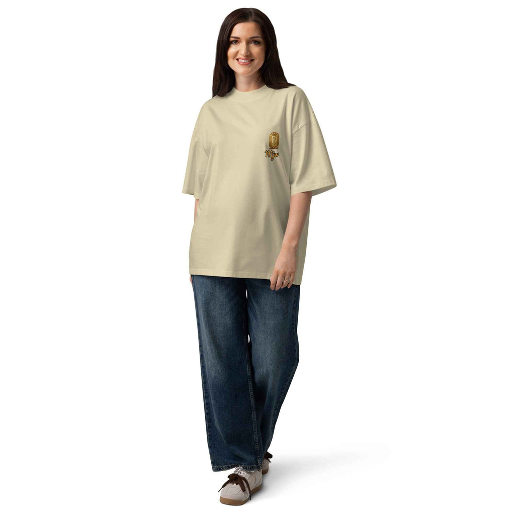 Unisex organic oversized high neck t-shirt