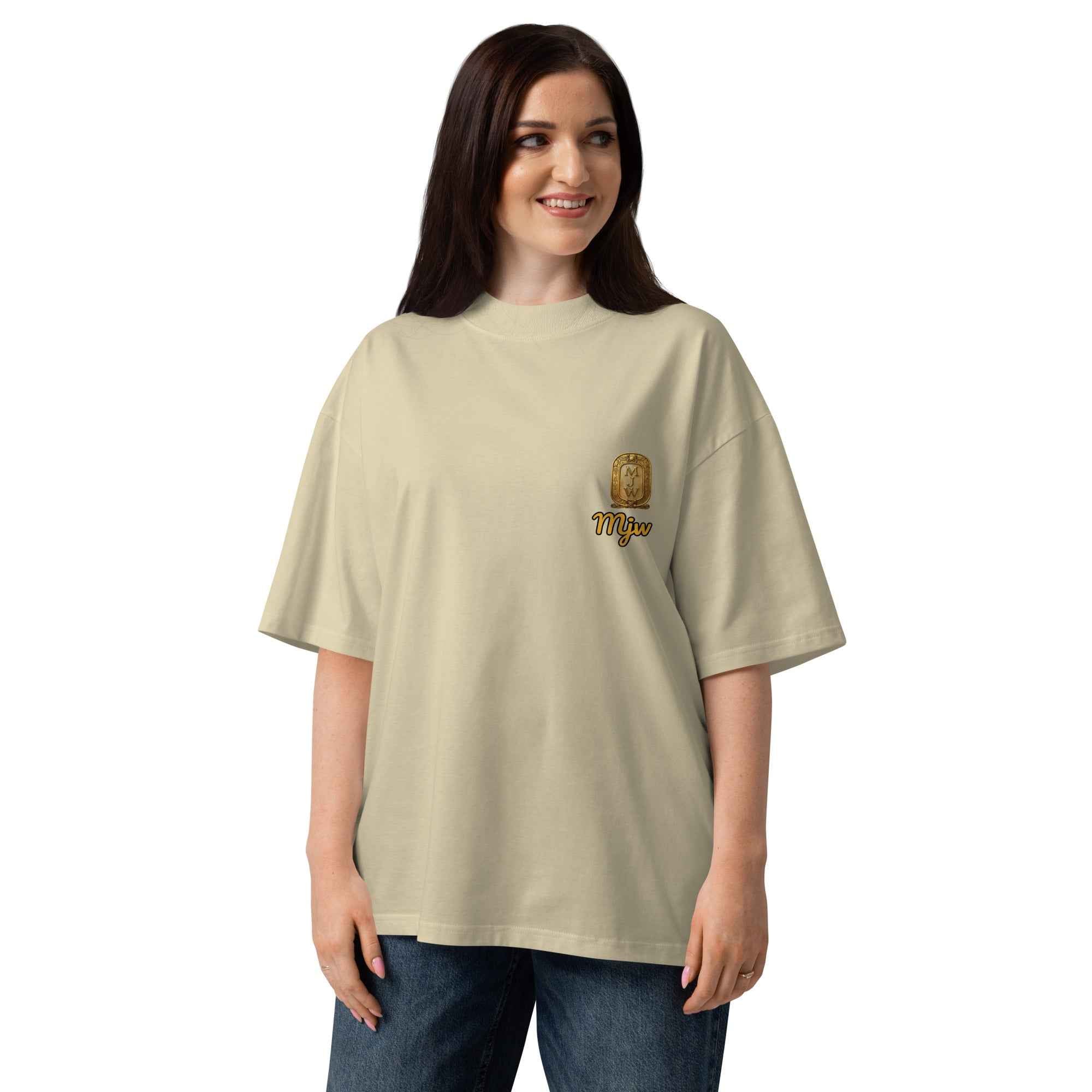 Unisex organic oversized high neck t-shirt