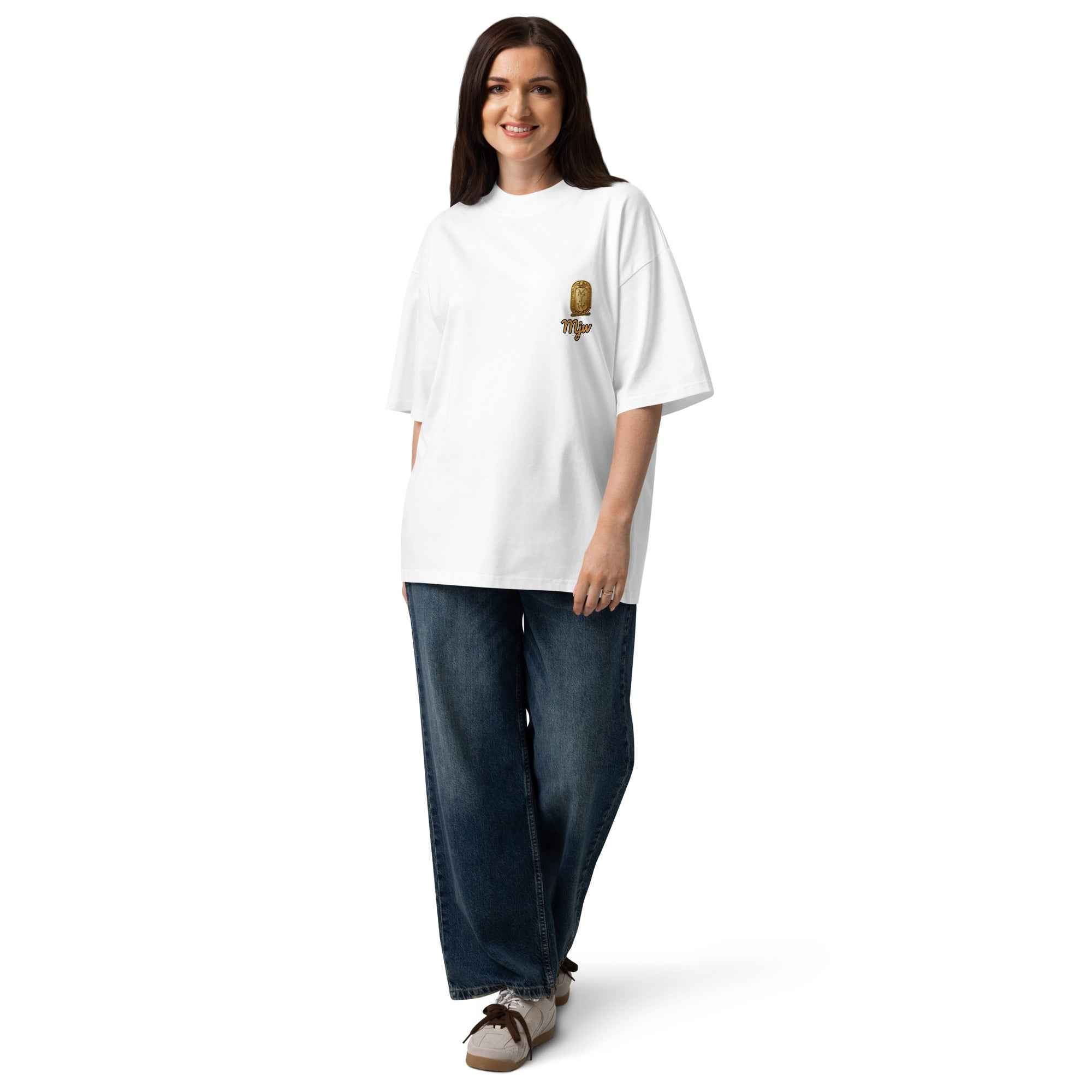 Unisex organic oversized high neck t-shirt
