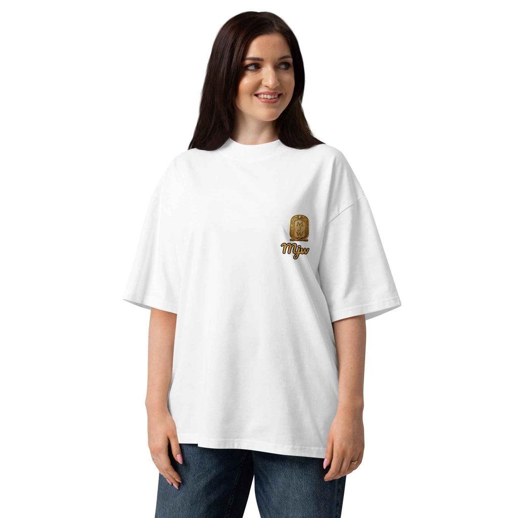 Unisex organic oversized high neck t-shirt